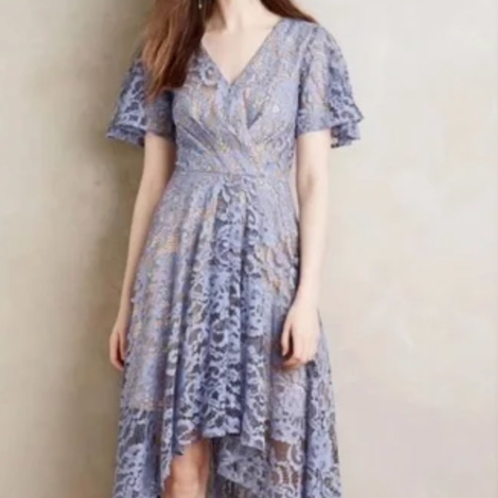 Anthropologie Moulinette Soeurs Genevieve Periwinkle Lace Dress- Size 4